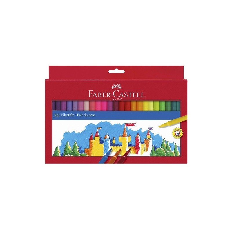 ESTUCHE CARToN 50 ROTULADORES ESCOLARES FABER CASTELL 554204