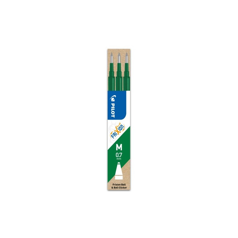 PACK 3 RECAMBIOS FRIXION VERDE PILOT BLS FR7 V S3