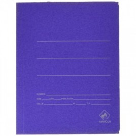 CARPETA CARTON AZUL 500 GR M2 CUARTO GOMA SENCILLA MARIOLA 1040