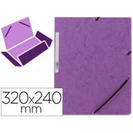 CARPETA CARTON SIMIL PRESPAN 500 GR M2 FOLIO GOMA SOLAPA VIOLETA MARIOLA 1525VI