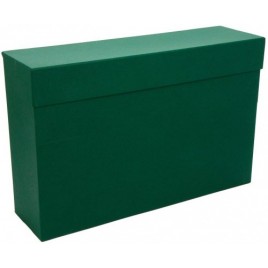 CAJA TRANSFERENCIA FOLIO CARTON FORRADO EN GELTEX 39X255 X11 CM VERDE MARIOLA 1685VE