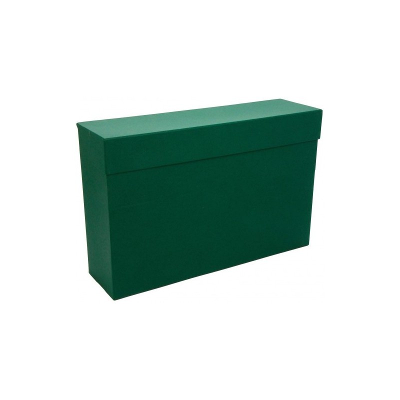 CAJA TRANSFERENCIA FOLIO CARTON FORRADO EN GELTEX 39X255 X11 CM VERDE MARIOLA 1685VE