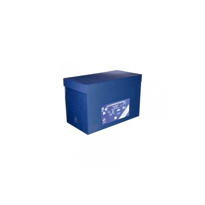 CAJA TRANSFERENCIA FOLIO DOBLE LOMO CARTON FORRADO EN GELTEX 39X255X20 CM AZUL MARIOLA 1689AZ