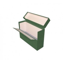 CAJA TRANSFERENCIA FOLIO DOBLE LOMO CARTON FORRADO EN GELTEX 39X255X20 CM VERDE MARIOLA 1689VE