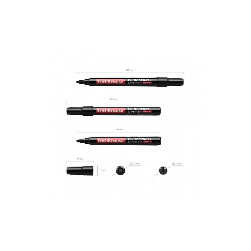 MARCADOR PERMANENTE P 200 COLOR NEGRO ERICH KRAUSE 4777