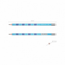 LaPIZ DE GRAFITO DE SECCIoN REDONDA CON GOMA DE BORRAR 2X2 HB ERICH KRAUSE 45619