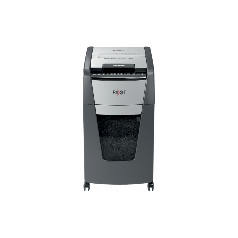 Rexel Optimum AutoFeed 300X triturador de papel Corte cruzado 55 dB 23 cm Negro Plata
