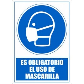 SENAL OBLIGATORIO EL USO DE MASCARILLAS 210 X 297MM PVC AZUL ARCHIVO 2000 6173 11 AZ