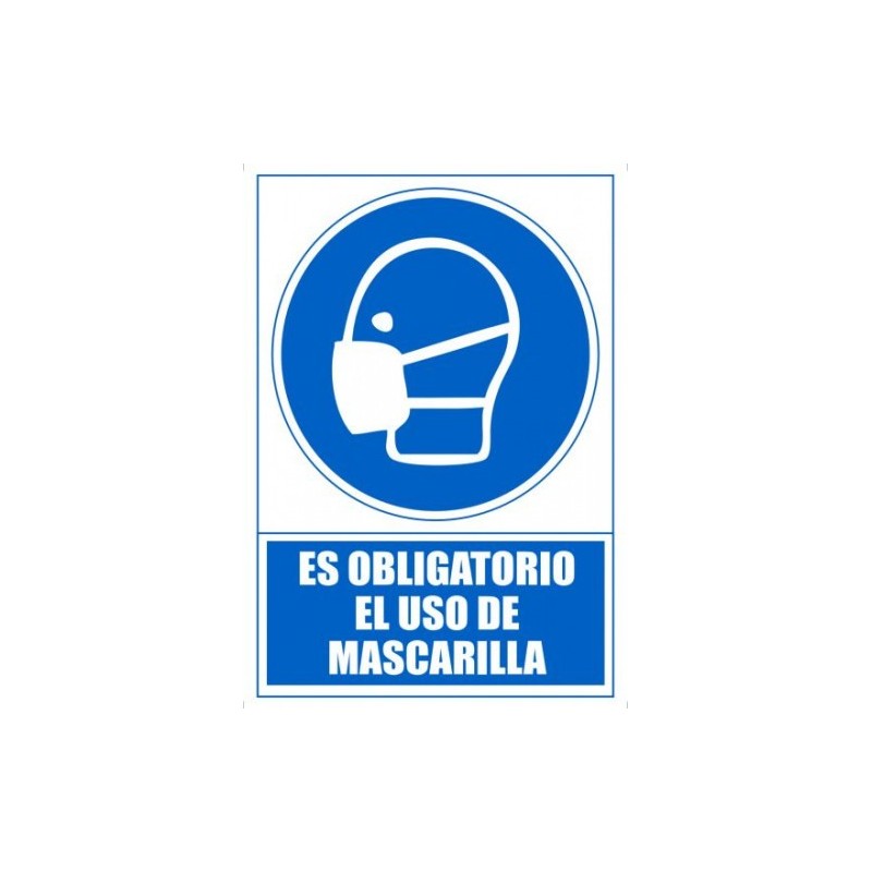 SENAL OBLIGATORIO EL USO DE MASCARILLAS 210 X 297MM PVC AZUL ARCHIVO 2000 6173 11 AZ